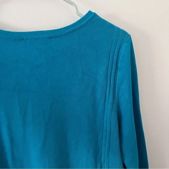 INC International Concepts Teal Quarter Zip Ribbed Sweater XXL - Picture 9 of 11